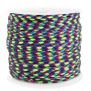 Cord&oacute;n trenzado trendy 2mm Amarillo ne&oacute;n-azul