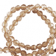 Piedras naturales abalorios faceteados 3mm Topacio claro-revestimiento pearl shine