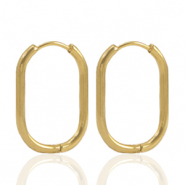 Pendientes Acero Inox criolla ovalado Dorado
