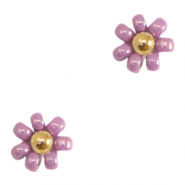 Abalorios Miyuki flor 8mm Púrpura-dorado