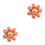 Abalorios Miyuki flor 8mm Naranja-dorado