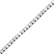 Abalorios Hematita cubo 2mm Plateado