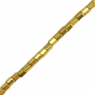 Abalorios Hematita tubo 2mm Dorado
