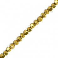 Abalorios Hematita hex&aacute;gono 2mm Dorado