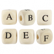 Abalorios letras de madera-Madera natural