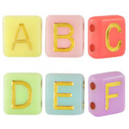 Abalorios letras acr&iacute;licas Multicolor