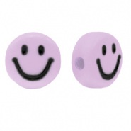 Abalorios letras acr&iacute;licas smiley P&uacute;rpura lila