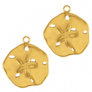 Colgantes Acero Inox flor Dorado
