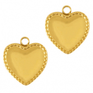 Colgantes Acero Inox corazón Dorado