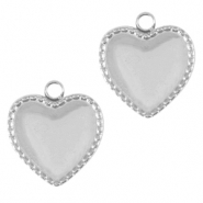 Colgantes Acero Inox corazón Plateado
