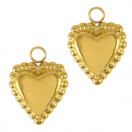 Colgantes Acero Inox corazón Dorado