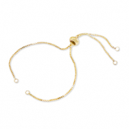 Fornituras met&aacute;licas DQ semi pulsera con abalorio de cierre deslizante Dorado (sin n&iacute;quel)
