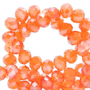 Abalorios faceteados disco 8x6 mm Naranja cálida confortante-revestimiento pearl shine