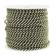Hilo macramé espiral 1.5mm Dorado-negro blanco