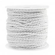 Hilo macramé espiral 1.5mm Plateado-blanco