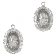 Colgantes metálicos DQ María y Jesús Plata vieja (sin níquel)