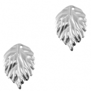 Colgantes Acero Inox hoja Plateado