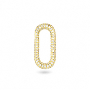 Entrepieza zirconia &oacute;valo Dorado