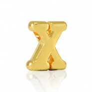 Abalorios letras met&aacute;licos DQ X Dorado (sin n&iacute;quel)