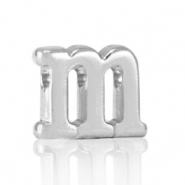 Abalorios letras met&aacute;licos DQ M Plata vieja (sin n&iacute;quel)