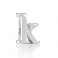 Abalorios letras met&aacute;licos DQ K Plata vieja (sin n&iacute;quel)