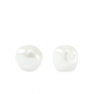 Imitaci&oacute;n de perlas de agua dulce Blanco