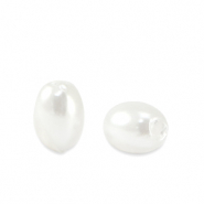 Imitaci&oacute;n de perlas de agua dulce grano de arroz Blanco