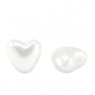 Imitaci&oacute;n de perlas de agua dulce coraz&oacute;n Blanco
