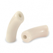 Abalorios acr&iacute;licos tubo Beige latte