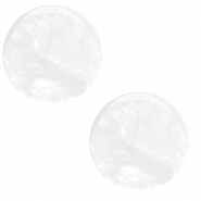 Cabuchón plano Polaris Elements 12 mm Jais Blanco