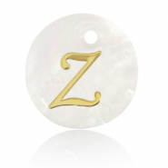 Colgantes conchas especial letra Z Dorado-blanco (color natural)