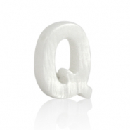 Colgantes conchas especial letra Q Blanco (color natural)