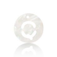 Colgantes conchas especial letra Q Blanco (color natural)