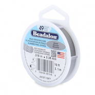 Hilo para enfilar Beadalon 49 hilos 0.38mm Acero inox brillante