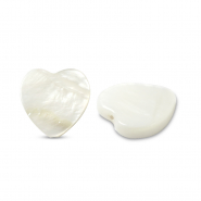 Abalorios conchas coraz&oacute;n Blanco (color natural)