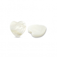 Abalorios conchas coraz&oacute;n Blanco (color natural)