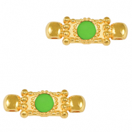 Colgantes met&aacute;licos DQ entrepieza Dorado-verde n&eacute;on (sin n&iacute;quel)