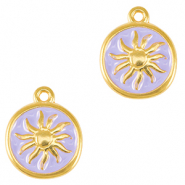 Colgantes met&aacute;licos DQ sol Dorado-p&uacute;rpura lavanda (sin n&iacute;quel)