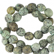 Piedras naturales Jaspe Dálmata 6mm faceteados Verde Maya multicolor