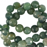 Piedras naturales Calcedonia (Jaspe) 6mm faceteados Verde musgo