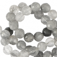 Piedras naturales 4mm faceteados Gris hielo