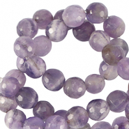 Piedras naturales Cuarzo 4mm faceteados Violeta púrpura suave