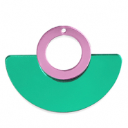 Colgantes llamativos Verde metálico-rosa