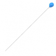 Fornituras metálicas DQ bastones cabeza bola 52mm Plata vieja-azul pétroleo (sin níquel)