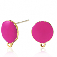 Fornituras met&aacute;licas DQ pendiente Dorado-rosa fucsia n&eacute;on (sin n&iacute;quel)