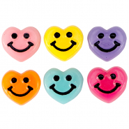 Abalorios letras acr&iacute;licas smiley coraz&oacute;n Multicolor