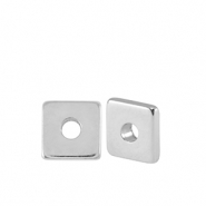Abalorios met&aacute;licos DQ disco cuadrado 5mm Plata vieja (sin n&iacute;quel)