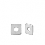 Abalorios met&aacute;licos DQ disco cuadrado 4mm Plata vieja (sin n&iacute;quel)