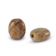 Piedras naturales Jaspe D&aacute;lmata &oacute;valo Marr&oacute;n bellota