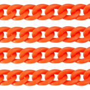Cadena acrílico 22mm brillante Naranja neón